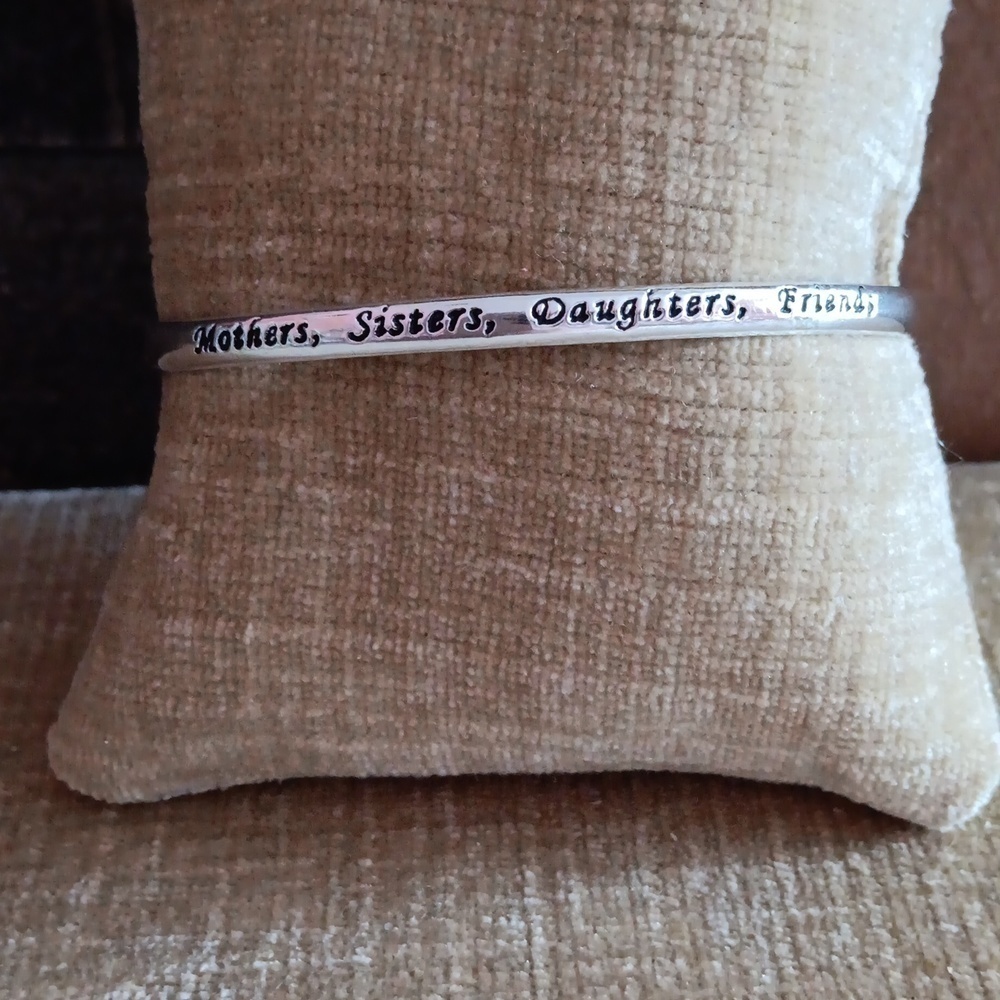 925 Silver Inscribed Cuff Bracelet